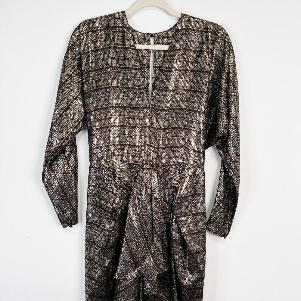 Vintage Flor Gold and black party dress 80s 70s Size Extra Small / Small - Picture 8 of 11